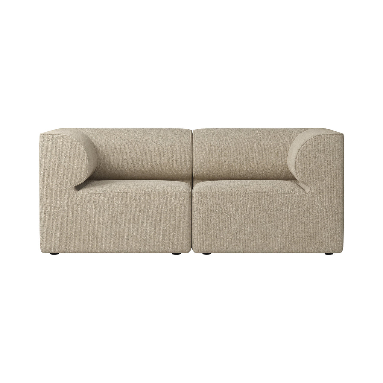 Eave Modular 2 Seater Sofa: Large +  Configuration 1  + Boucle 02
