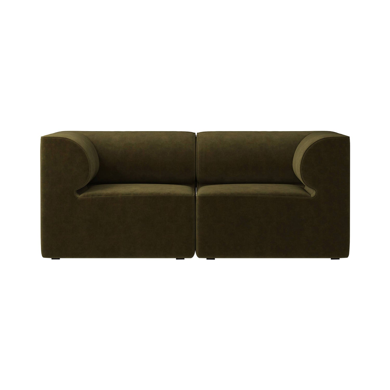 Eave Modular 2 Seater Sofa: Small + Configuration 1 + Champion 035