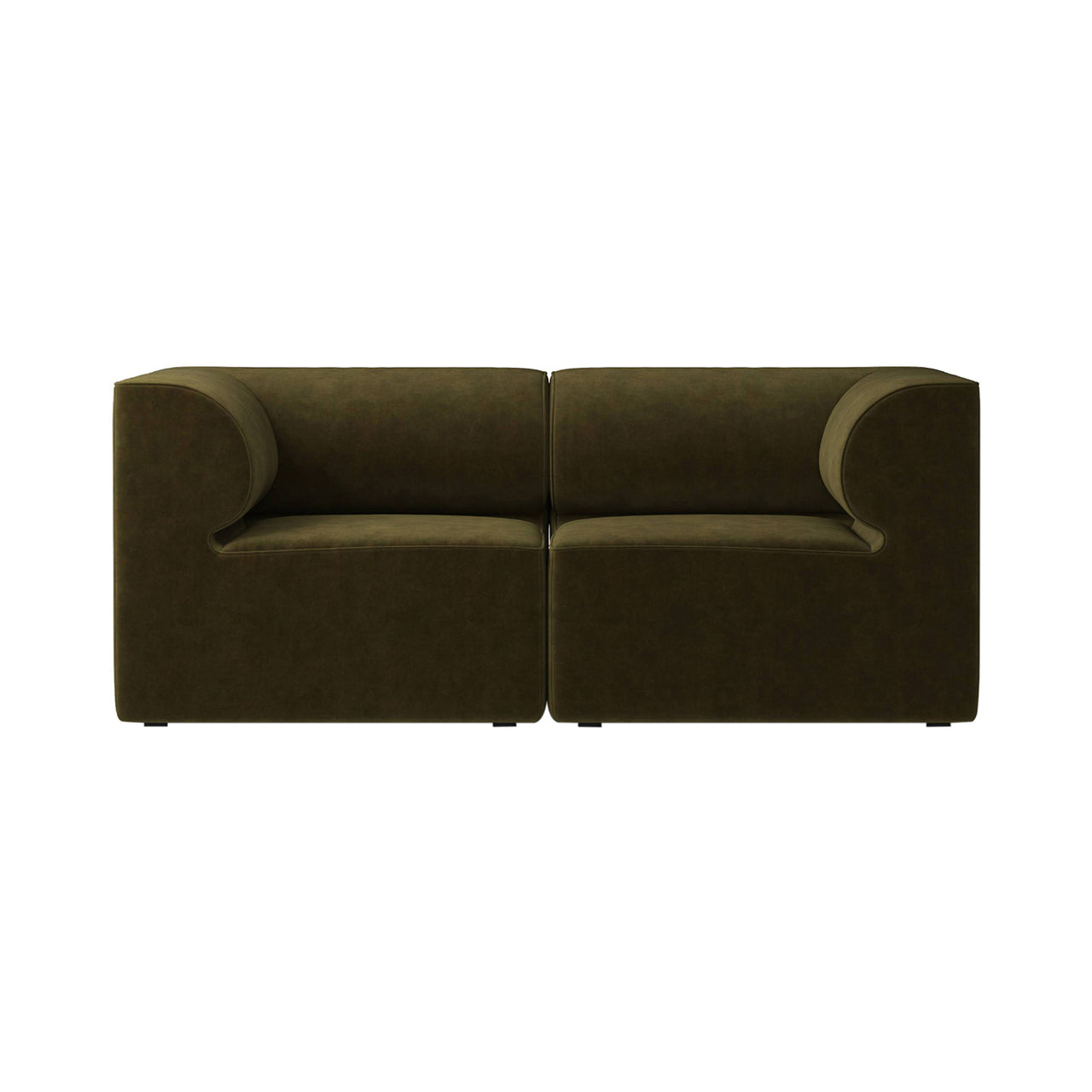 Eave Modular 2 Seater Sofa: Small + Configuration 1 + Champion 035