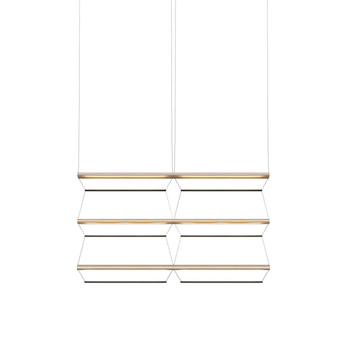 Tire Grid Pendant Light: 100 + 2H3V + Anodized Gold + Emerald