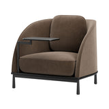 Arc Lounge Chair with Tablet: Black Oak