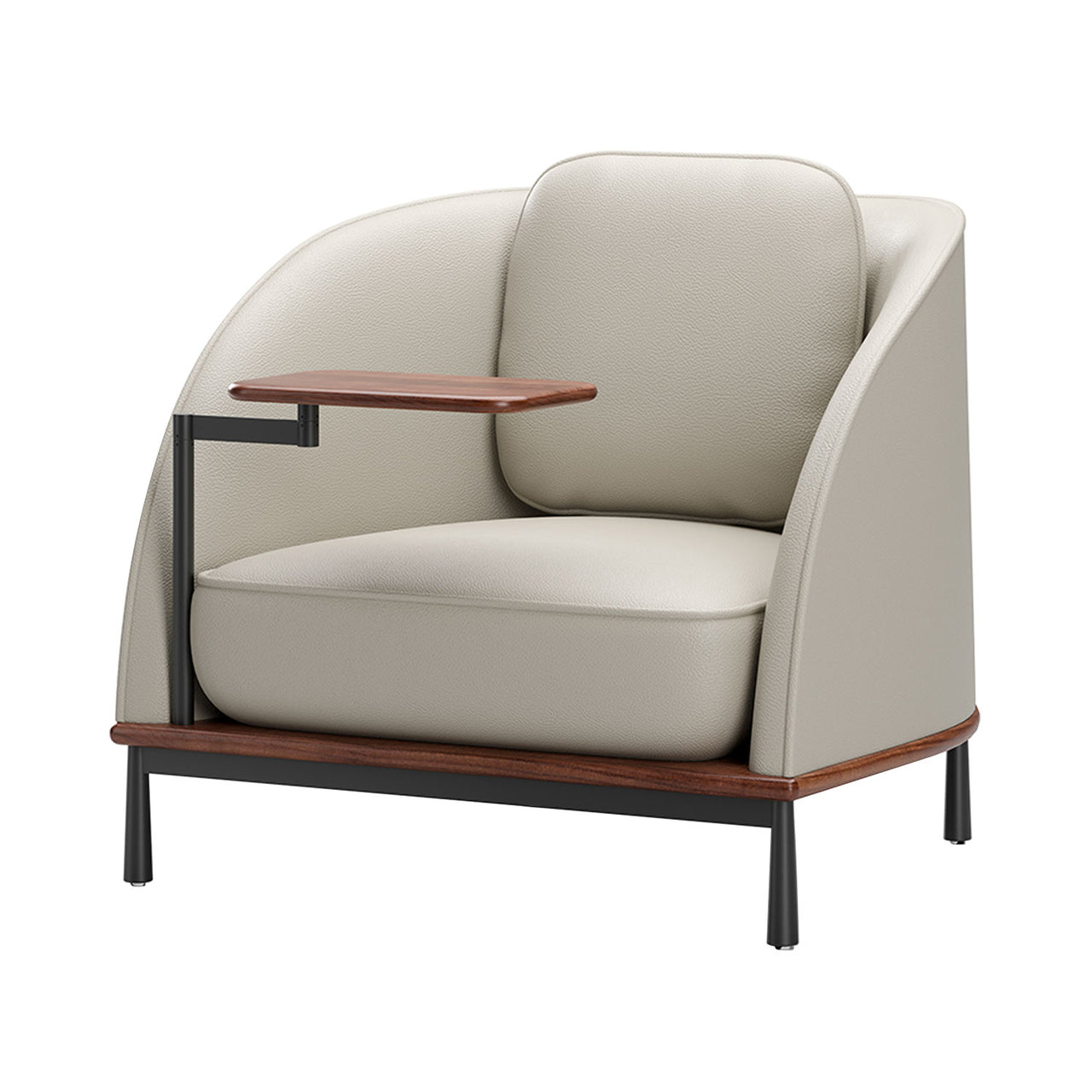 Arc Lounge Chair with Tablet: Natural Walnut