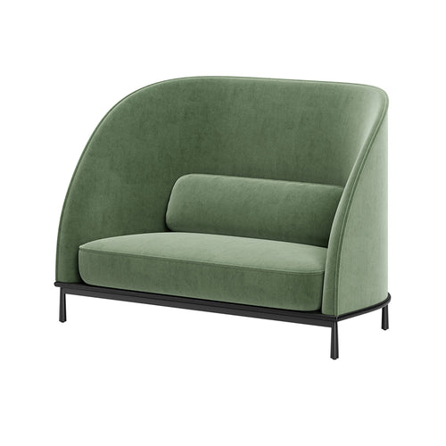 Arc Sofa Highback Love Seat: Black Oak