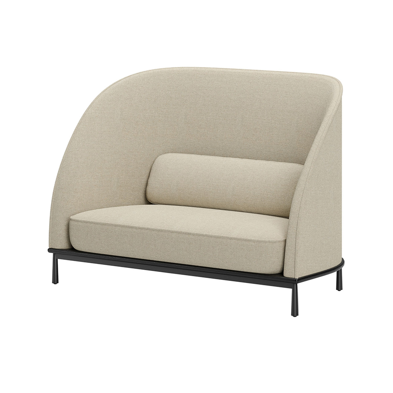 Arc Sofa Highback Love Seat: Black Oak