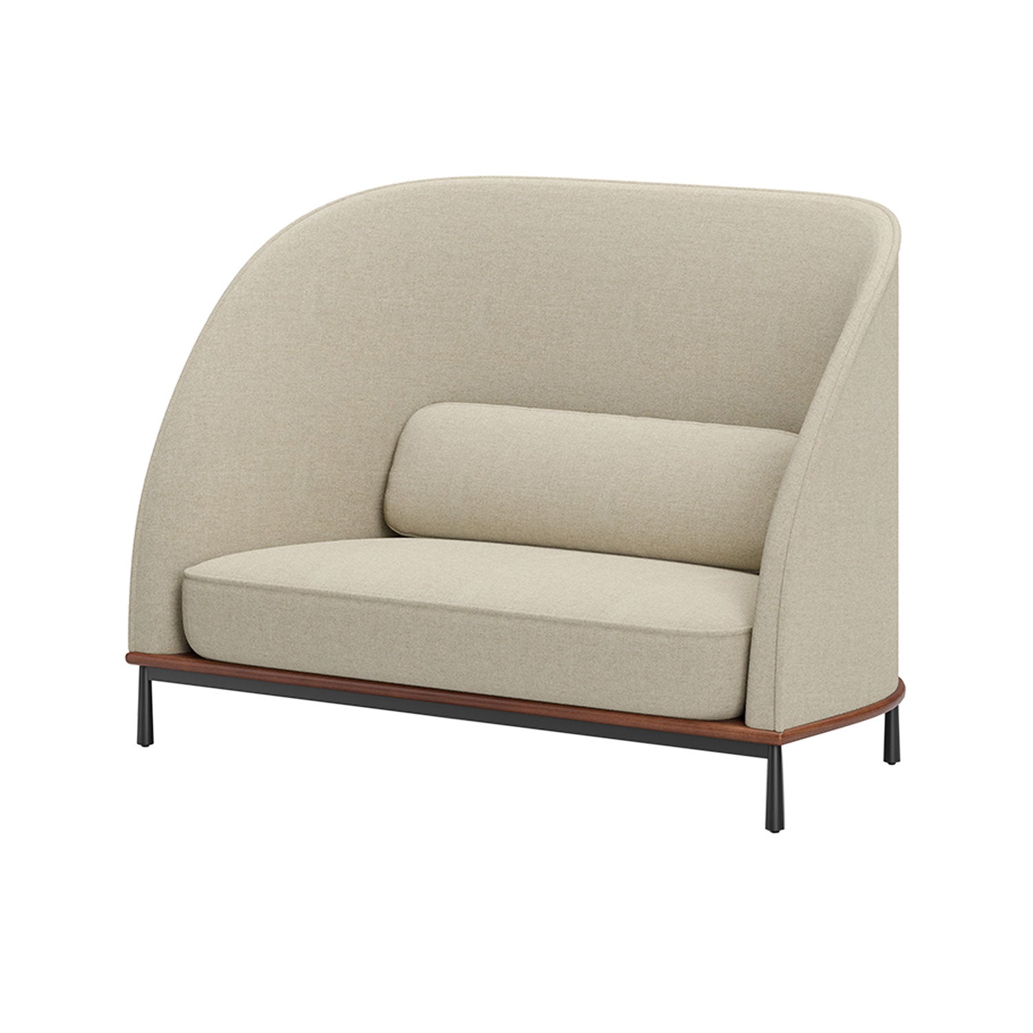 Arc Sofa Highback Love Seat: Natural Walnut