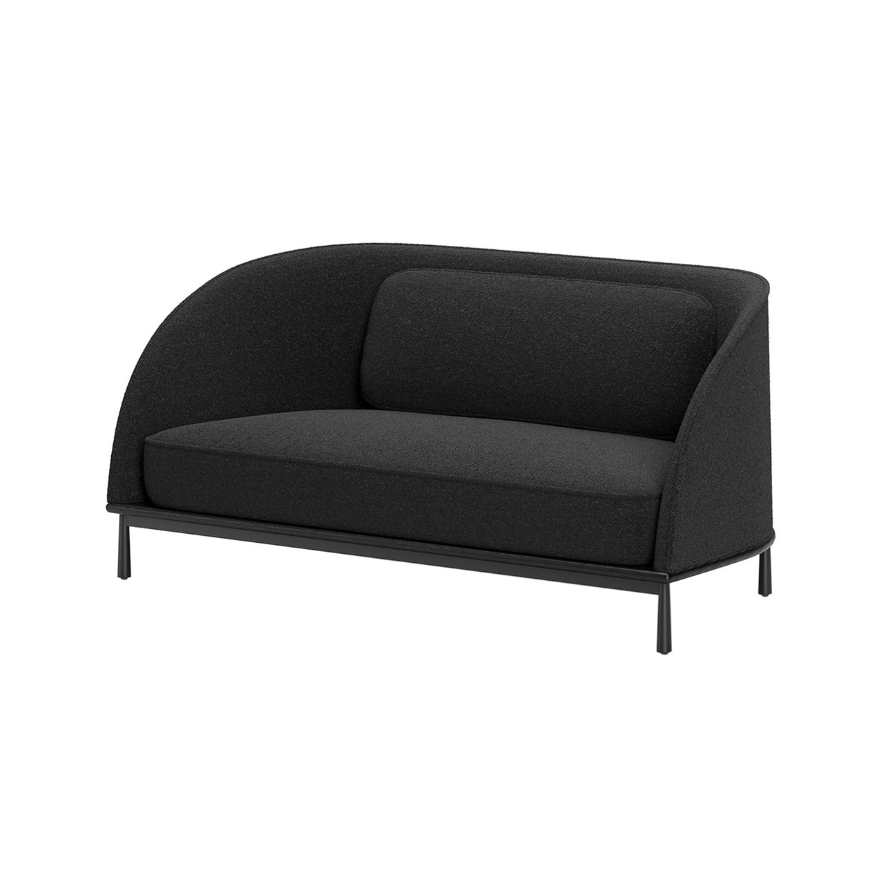 Arc Sofa Love Seat: Black Oak