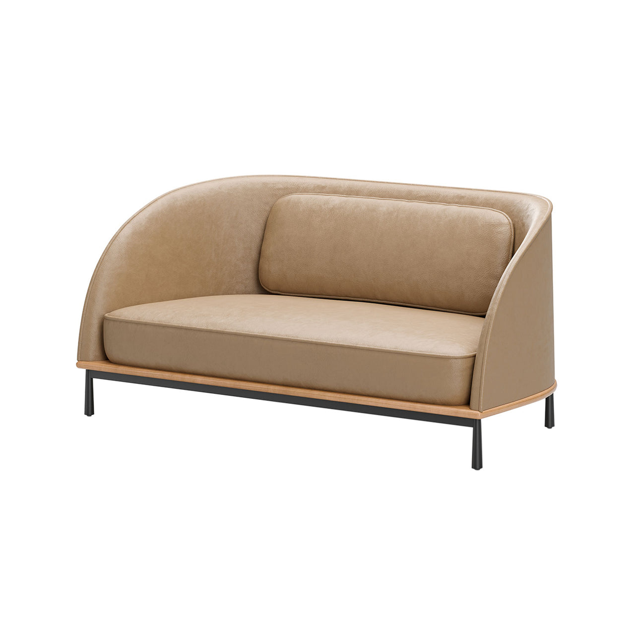 Arc Sofa Love Seat: Natural Oak