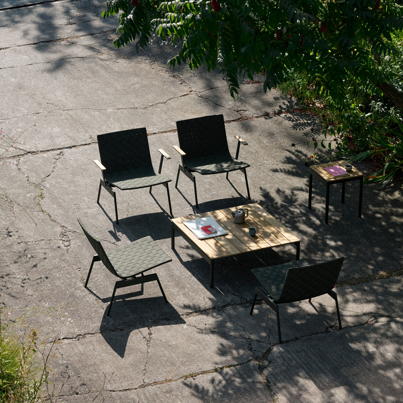 Ville AV44 + AV45 Outdoor Stacking Lounge Chair: Set of 2