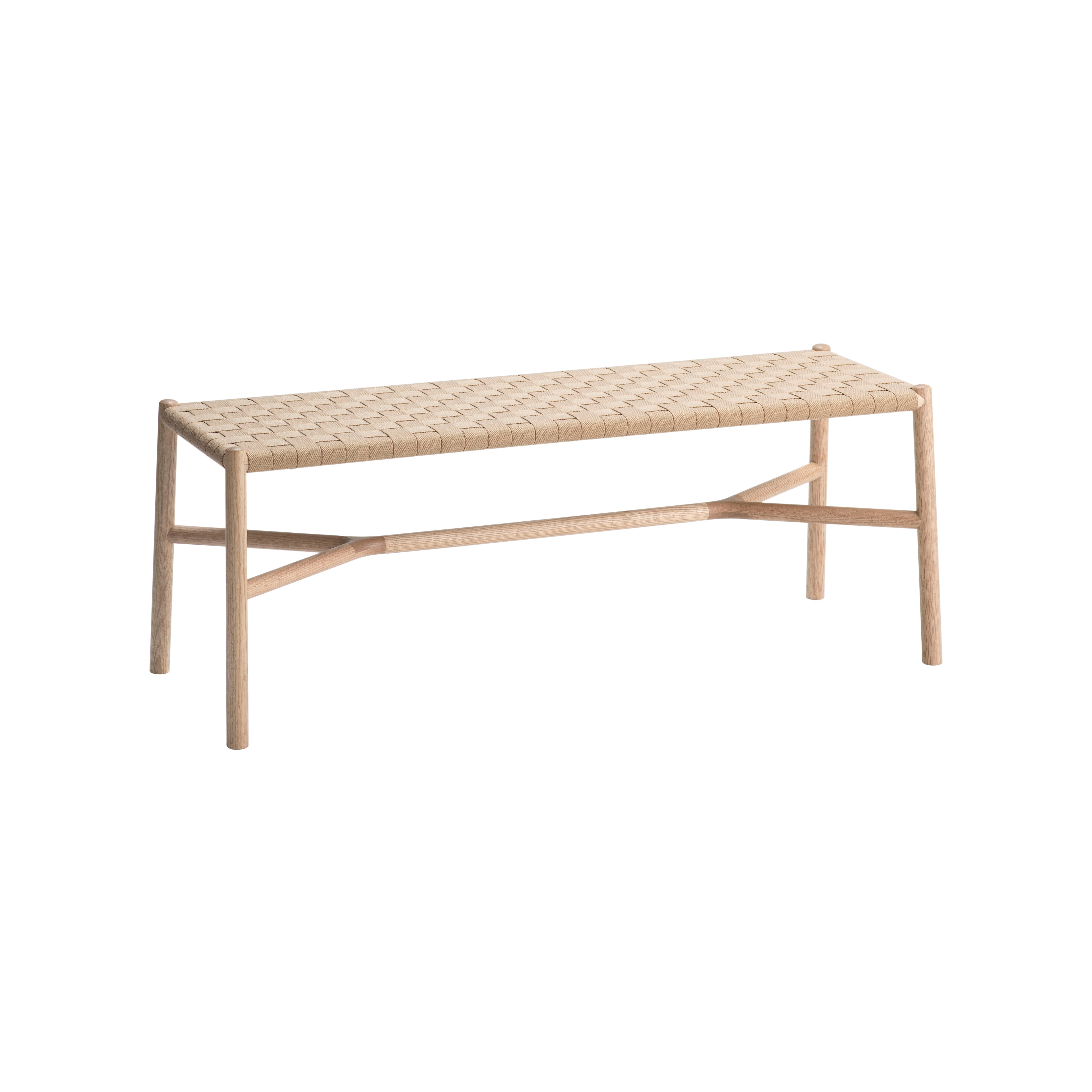 Ariake Bench: Textile Strap + White Oak + Beige