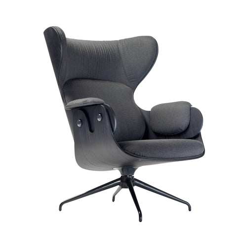 Lounger Armchair: Stained Black Ash + Anthracite Grey