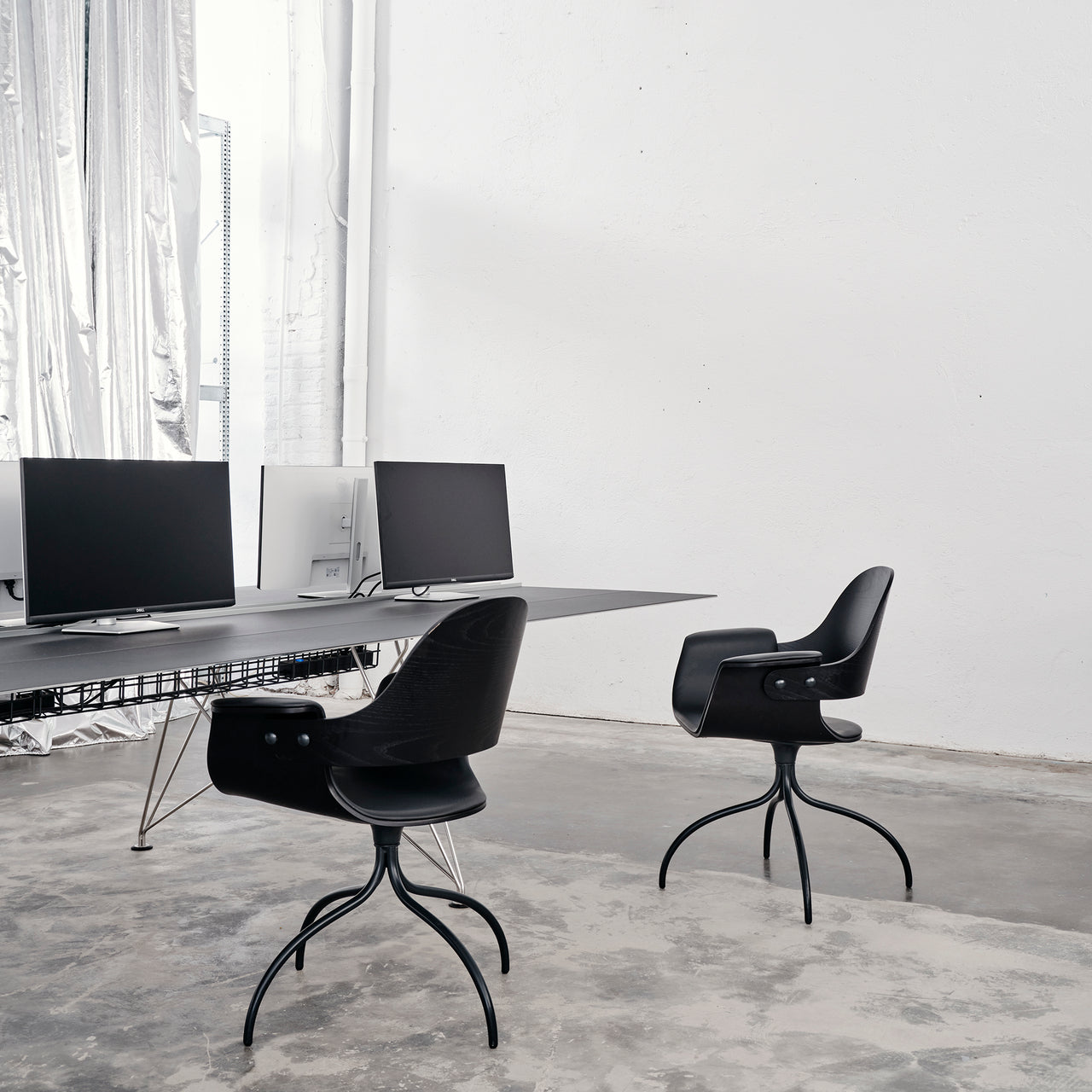 Showtime High Armchair with Swivel Base: Seat Upholstered