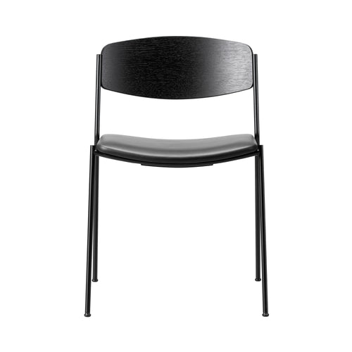 Lynderup Chair: Seat Upholstered + Black Lacquered