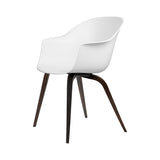 Bat Dining Chair: Wood Base + Alabaster White + Smoked Oak