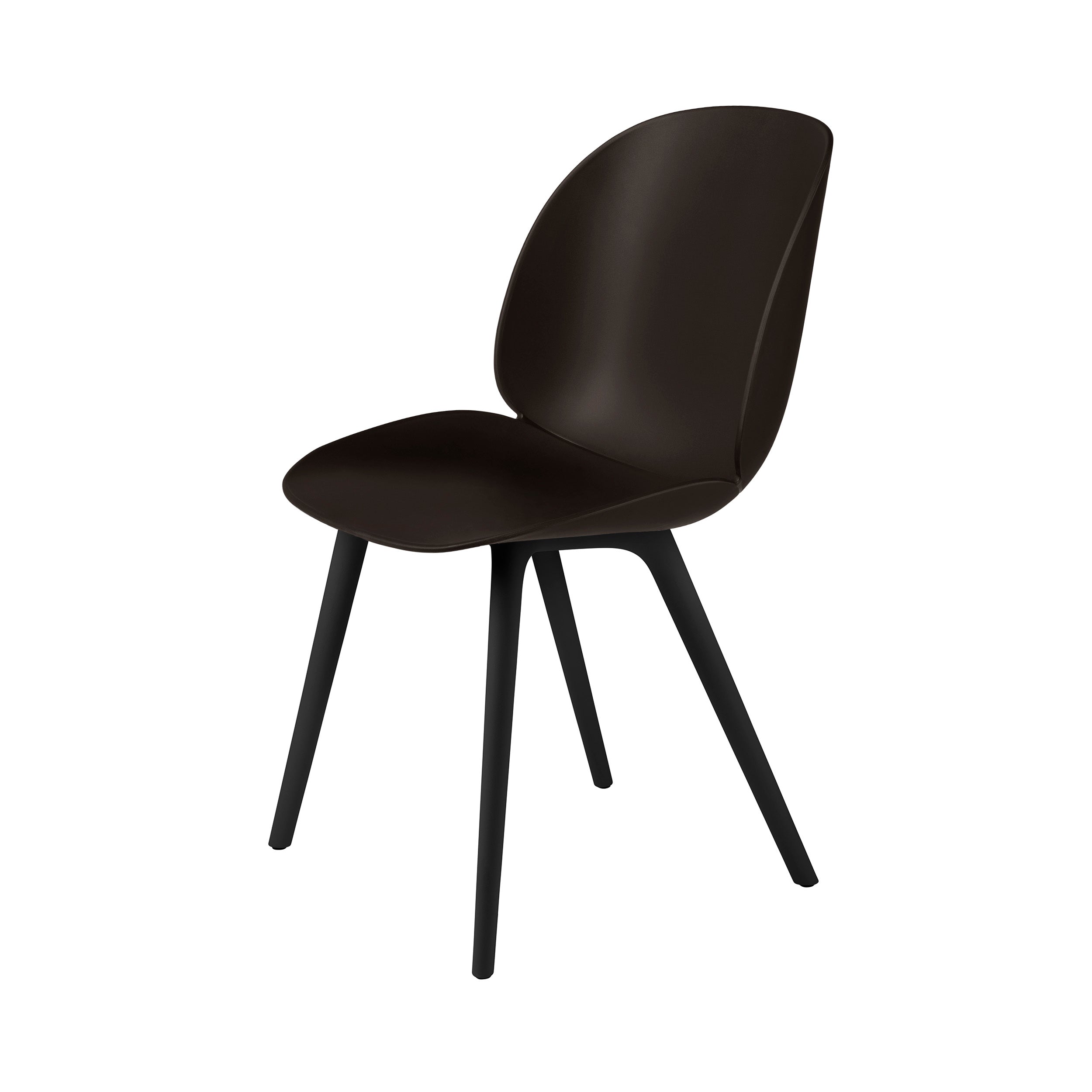 Beetle Dining Chair: Plastic Base + Mocha Brown