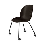 Beetle Meeting Chair: 4 Legs with Castors + Mocha Brown