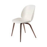 Beetle Dining Chair: Wood Base + Alabaster White + American Walnut