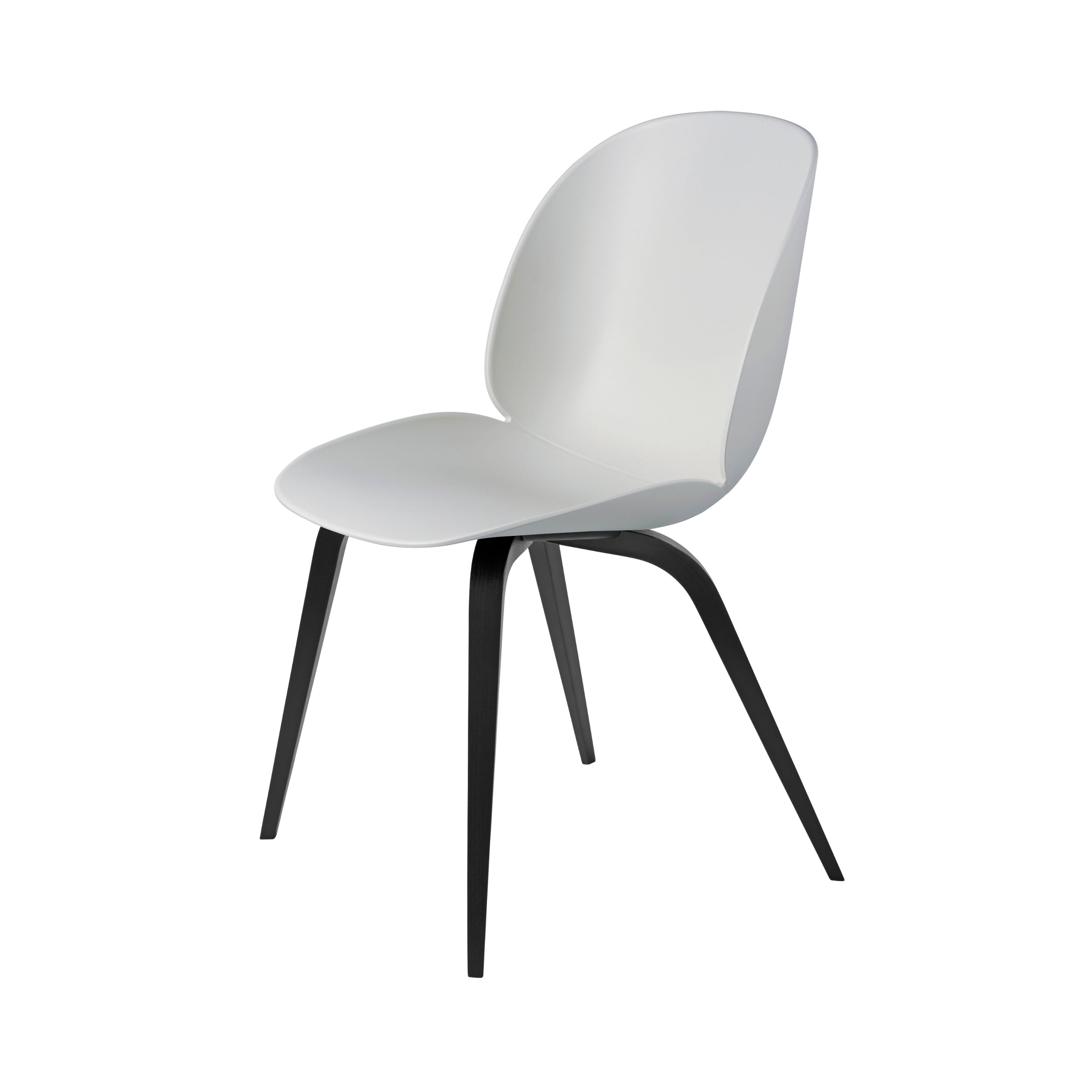Beetle Dining Chair: Wood Base + Lunar Grey + Black Stained Beech
