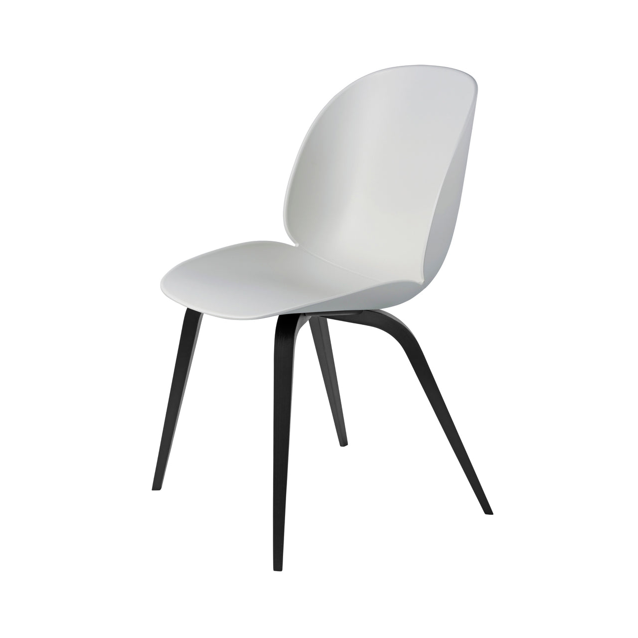 Beetle Dining Chair: Wood Base + Lunar Grey + Black Stained Beech