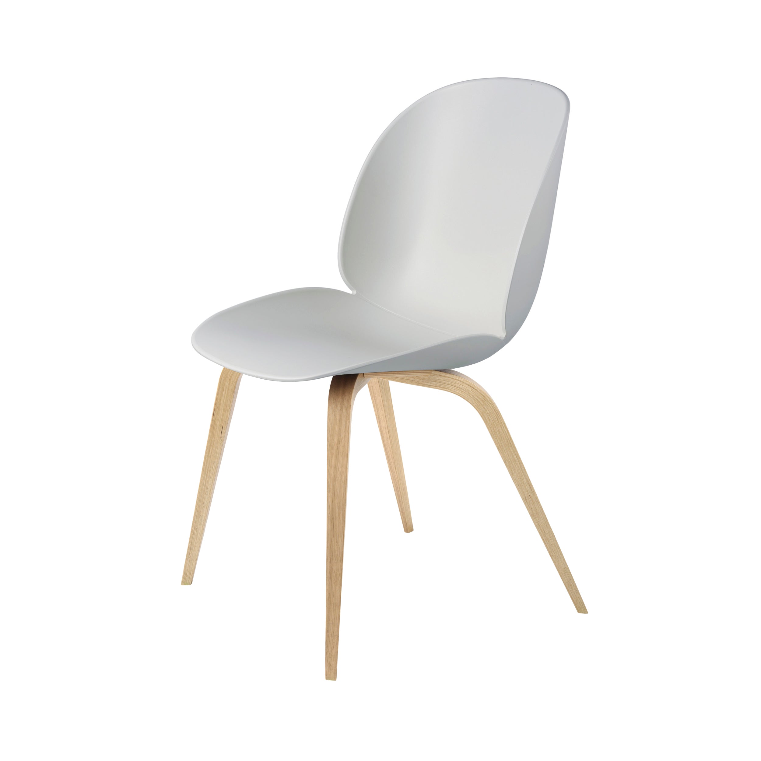 Beetle Dining Chair: Wood Base + Lunar Grey + Oak