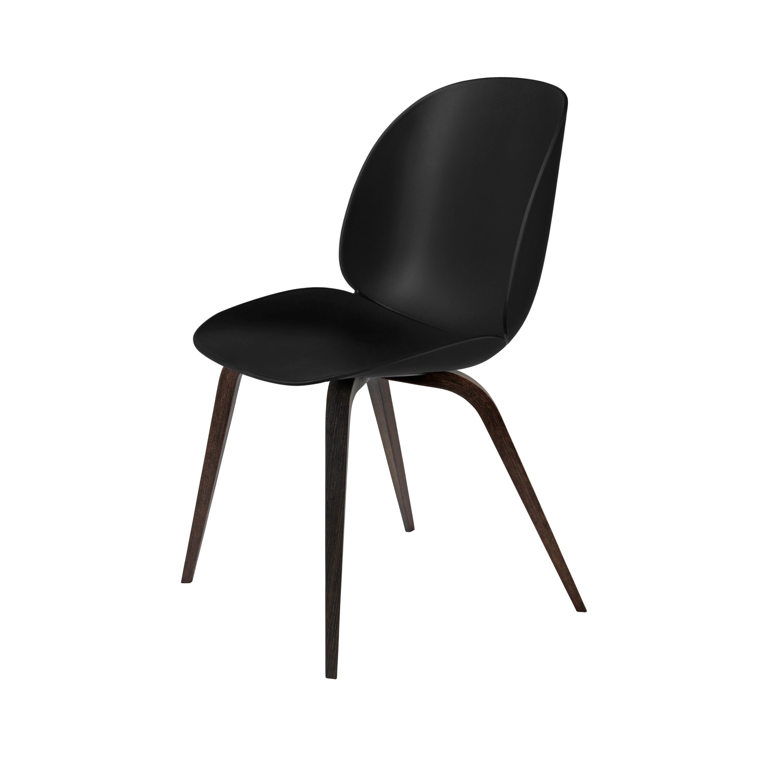 Beetle Dining Chair: Wood Base + Black + Smoked Oak