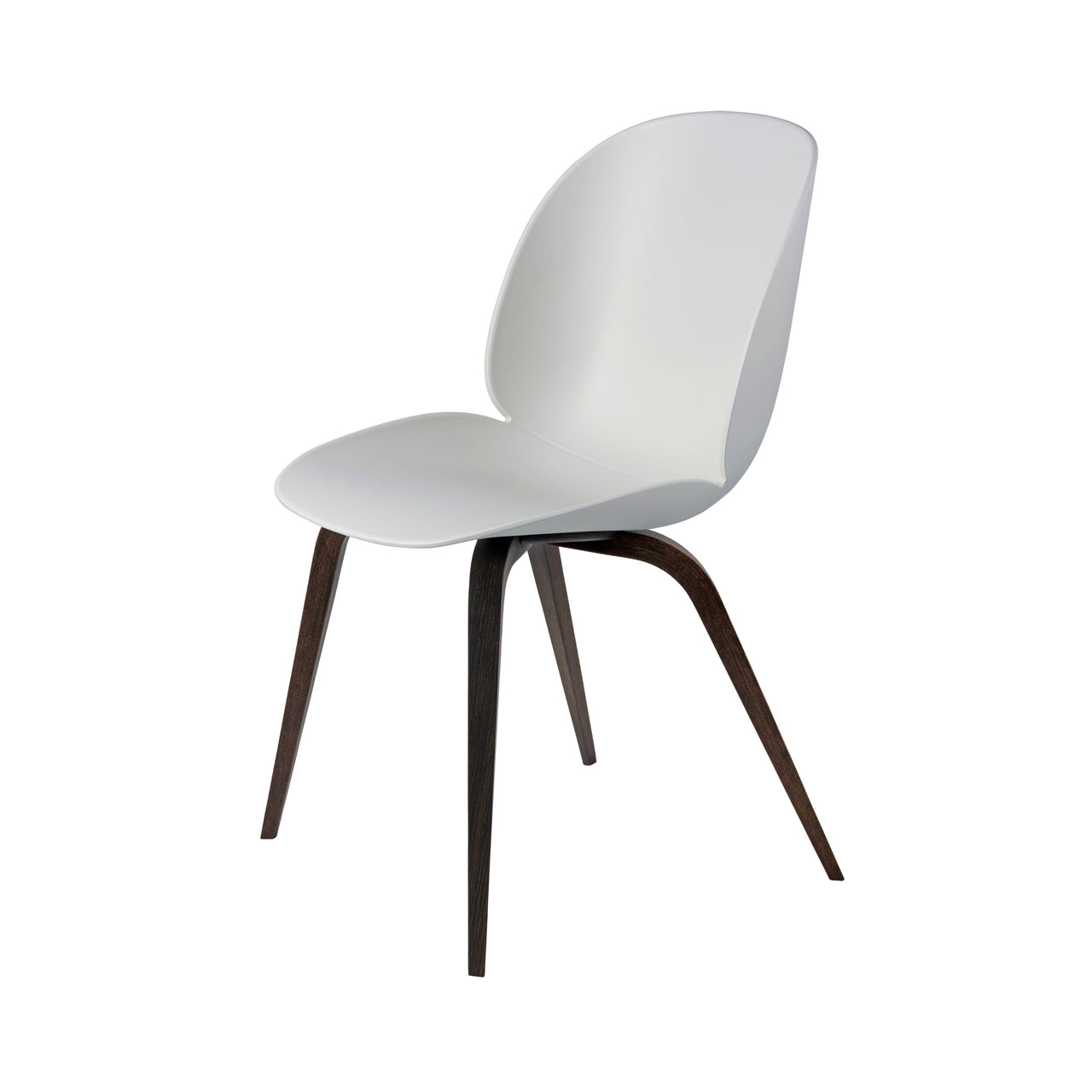Beetle Dining Chair: Wood Base + Lunar Grey + Smoked Oak
