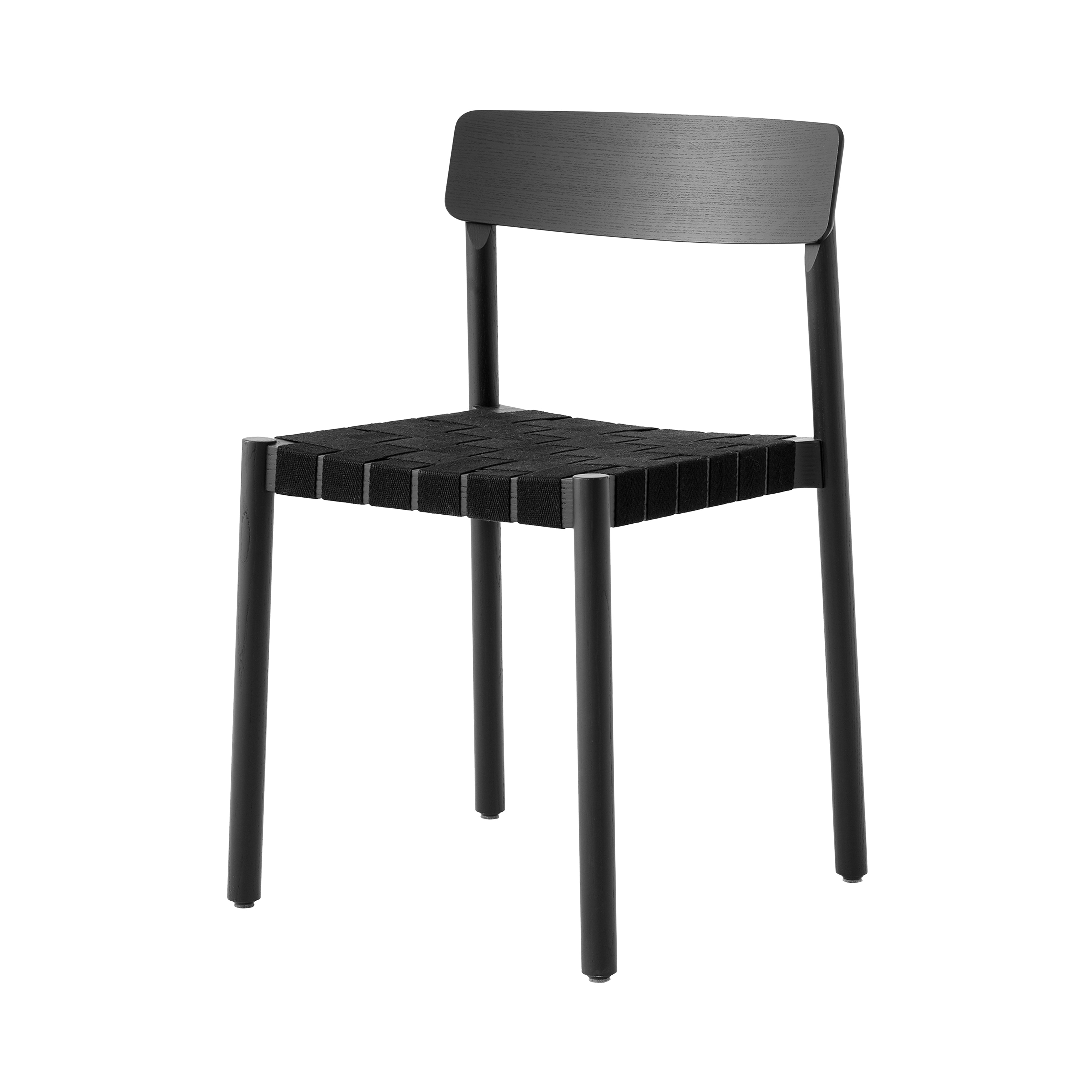 Betty Stacking Chair TK1: Set of 2 + Black Lacquered Oak + Black