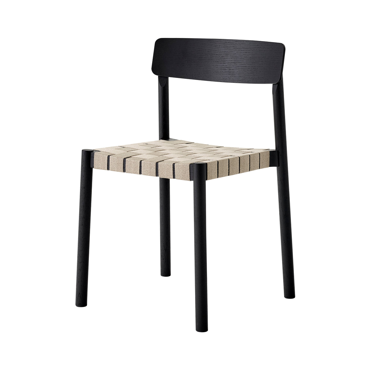 Betty Stacking Chair TK1: Set of 2 + Black Lacquered Oak + Natural