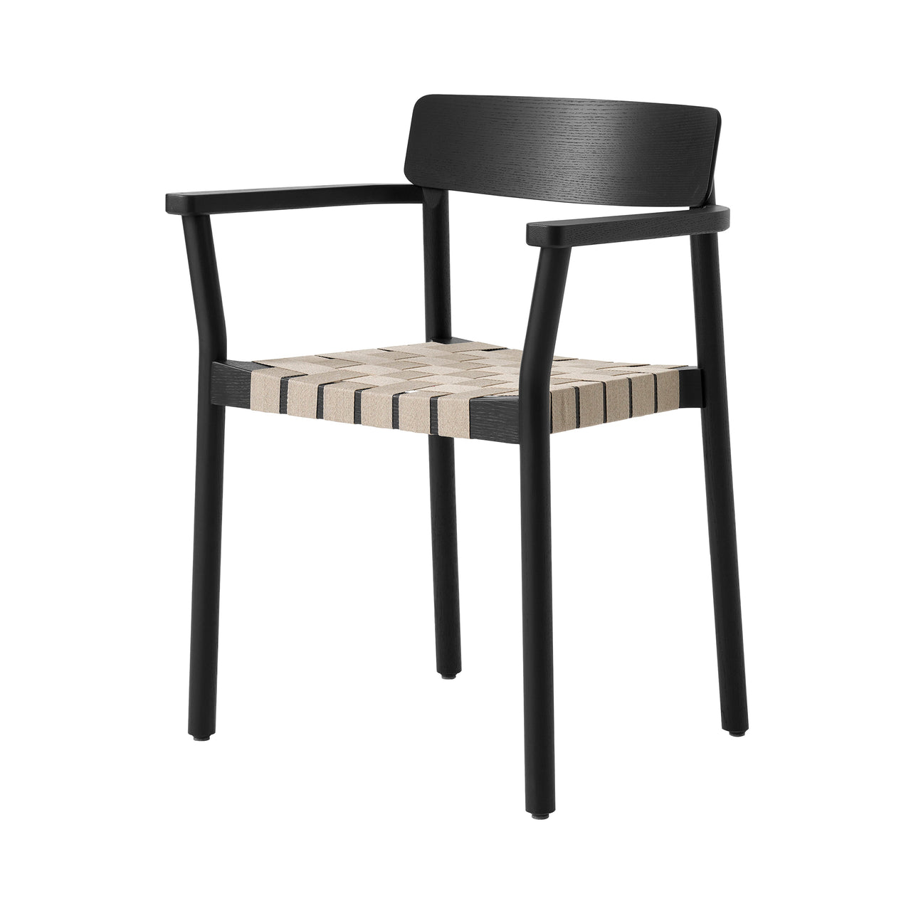 Betty Stacking Armchair TK9: Black Lacquered Ash + Natural
