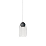 Liuku Pendant Ball Light: Transparent + Black Stained Lacquered
