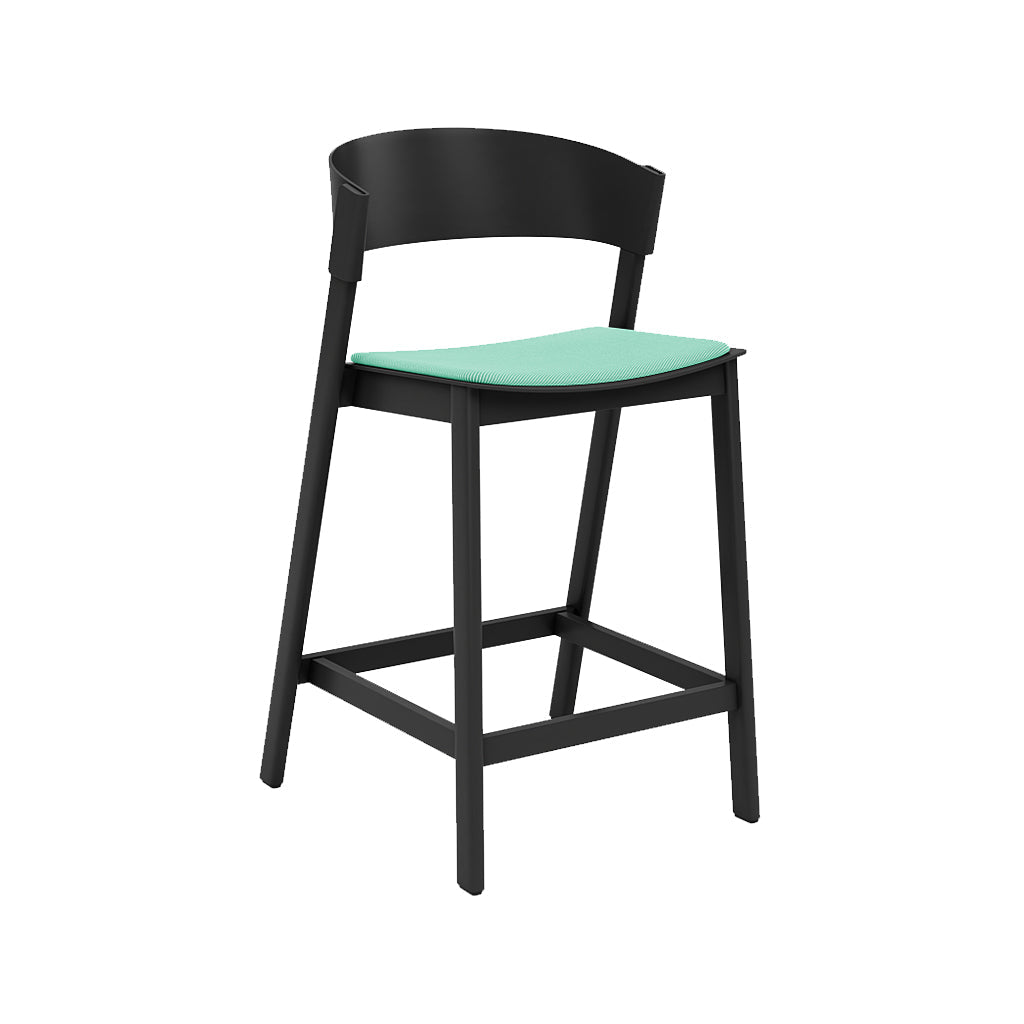 Cover Counter Stool: Upholstered + Black + Without Footrest