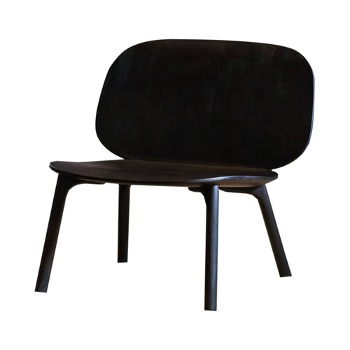 Unna Lounge Chair: Black Maple + Black + Without Cushion