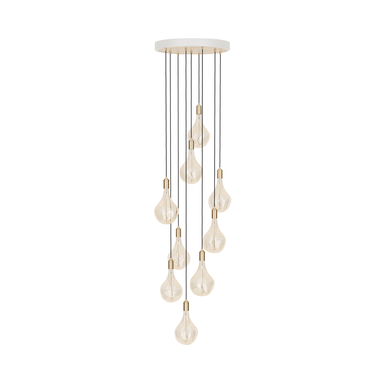 Nine Pendant With Voronoi II: Brass + White + Brass Plated Steel