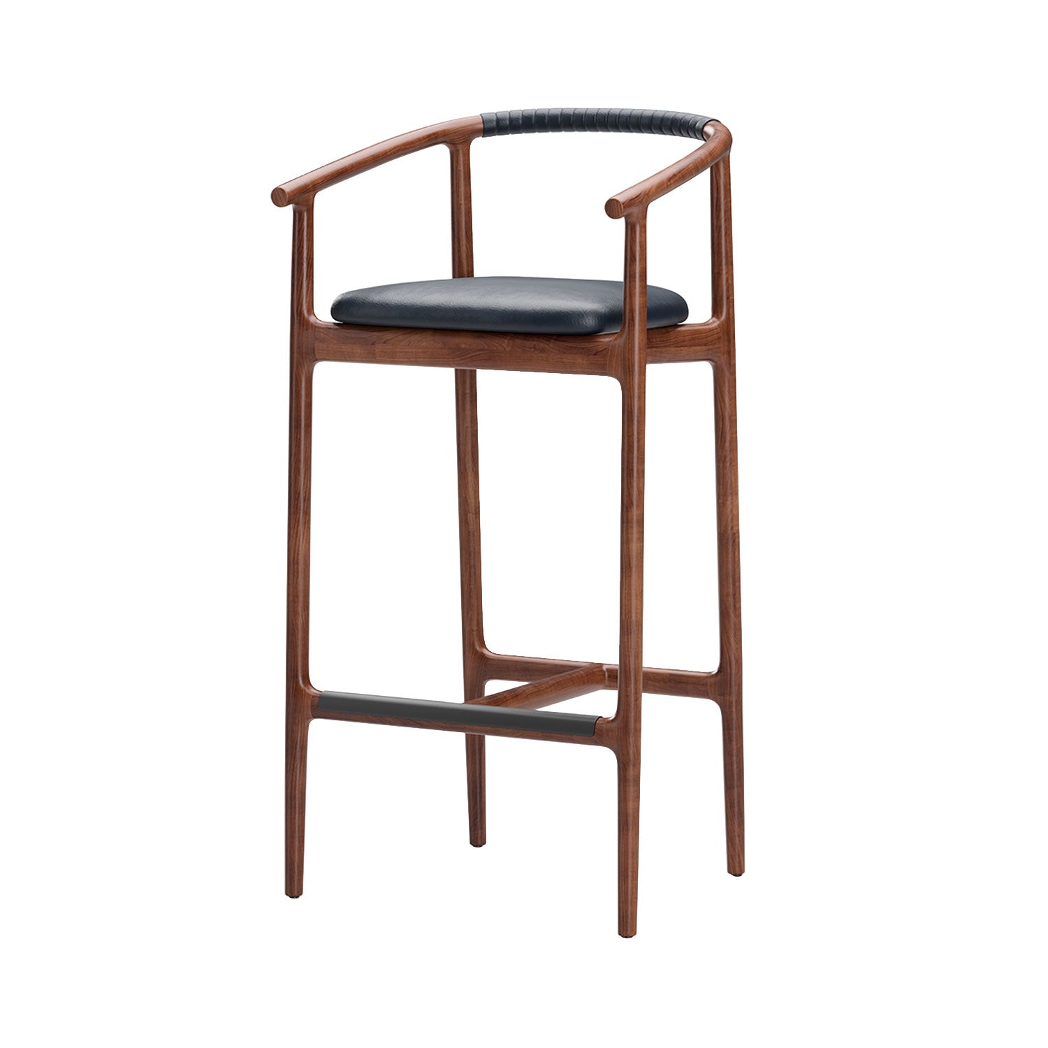 Charlie Bar Chair: Natural Walnut