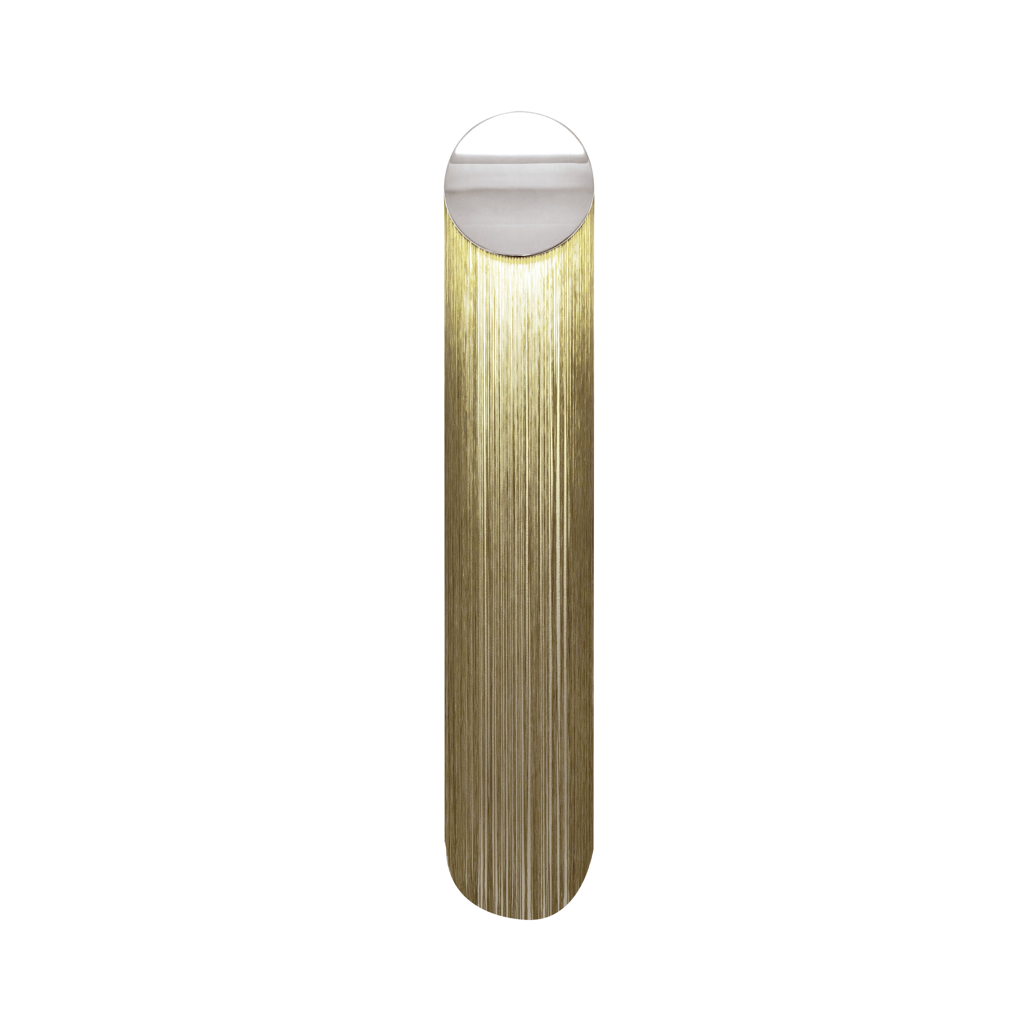 Ce Petite Wall Lamp: Long + Chrome + Verdigris