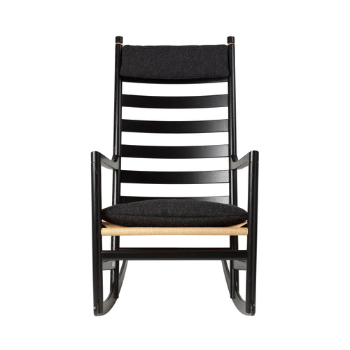 CH45 Rocking Chair with Cushion: Natural + Black Oak