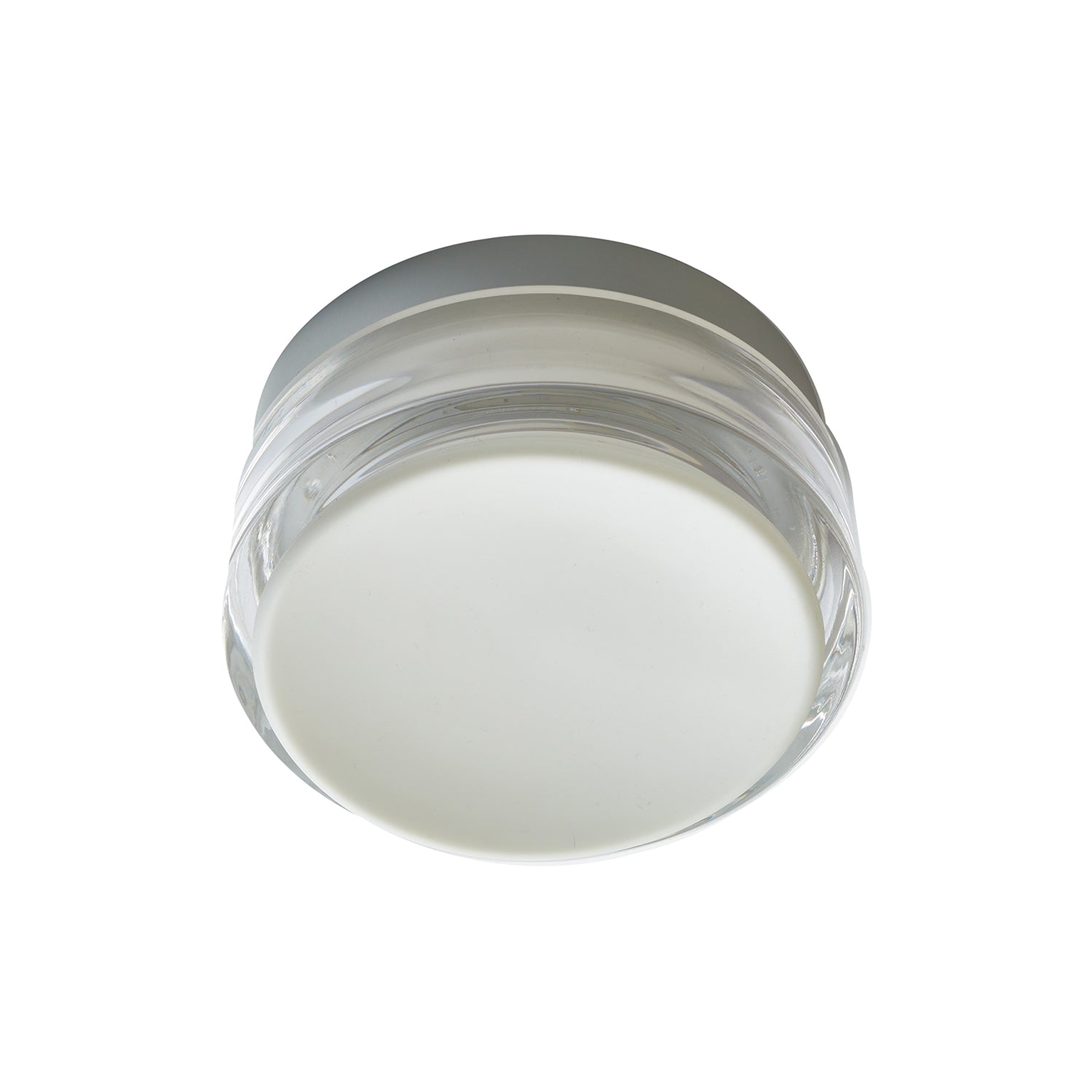 Copia Flush Mount: Simply Clear Glass Finish + Natural Anodized