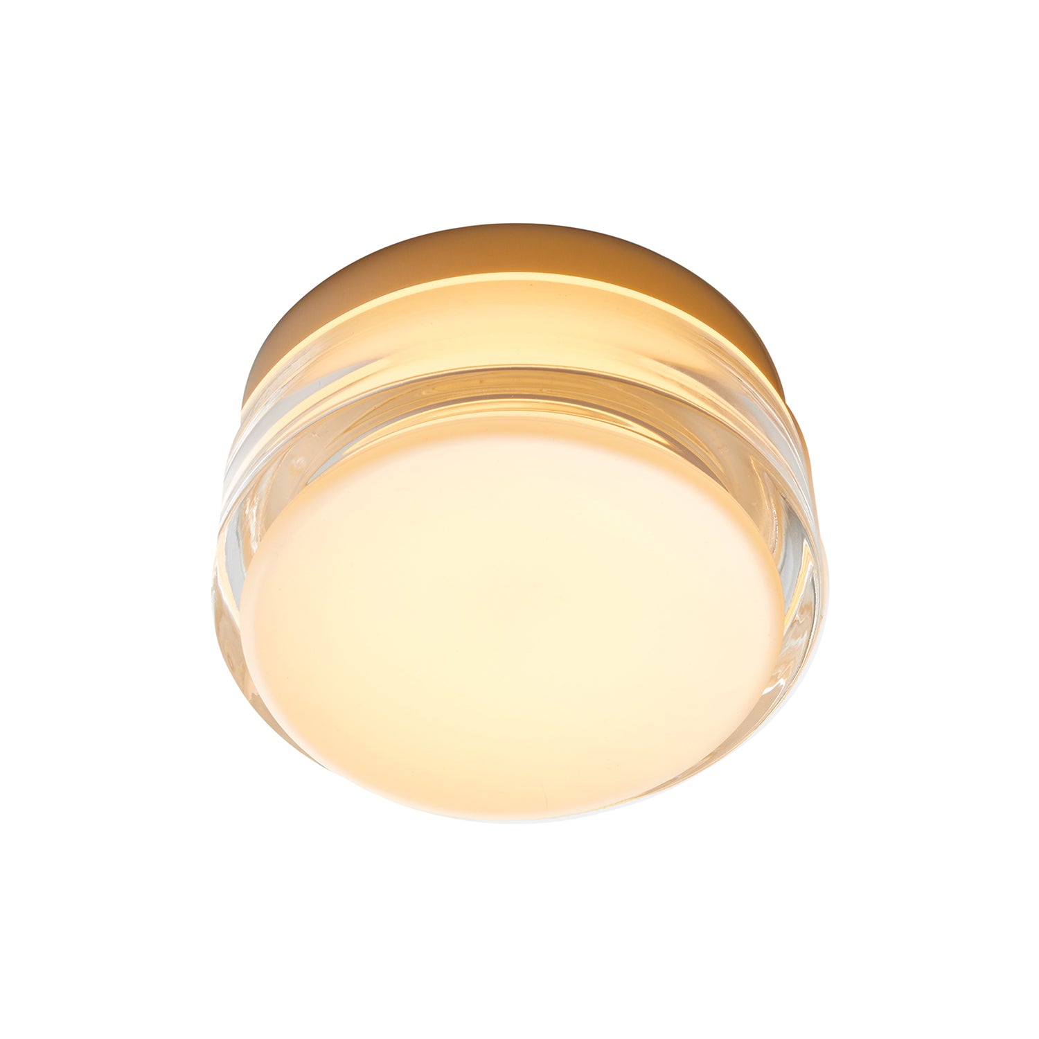 Copia Flush Mount: Simply Clear Glass Finish + Natural Anodized