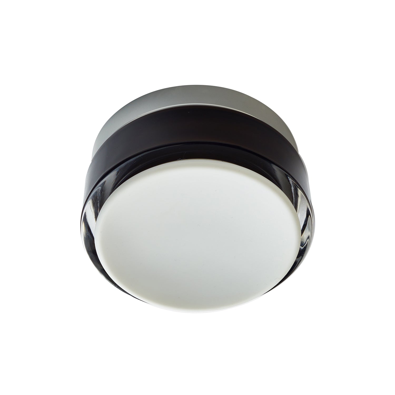 Copia Flush Mount: Warm Grey Glass Finish + Natural Anodized