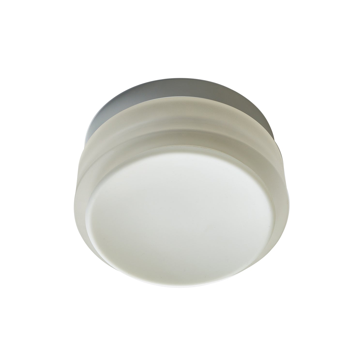Copia Flush Mount: Frosted Glass Finish + Natural Anodized