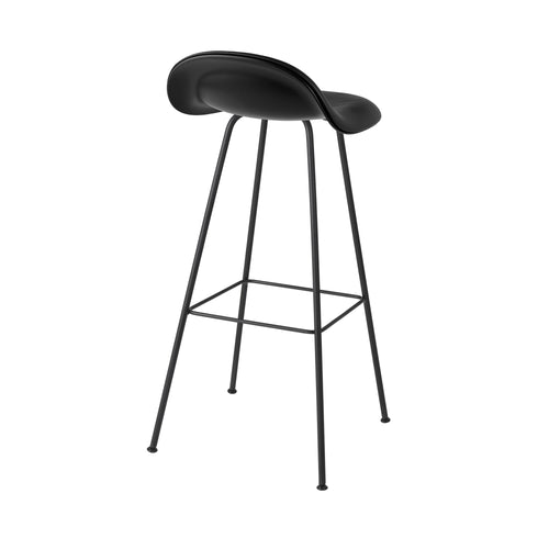 3D Counter Stool Center Base: Front Upholstery + Black Stained Beech