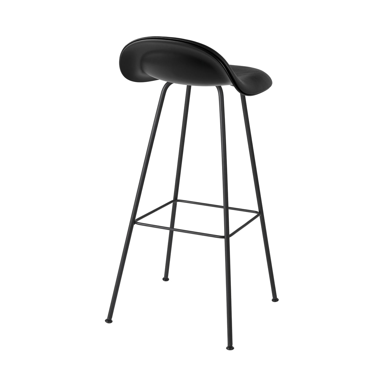 3D Counter Stool Center Base: Front Upholstery + Black Stained Beech