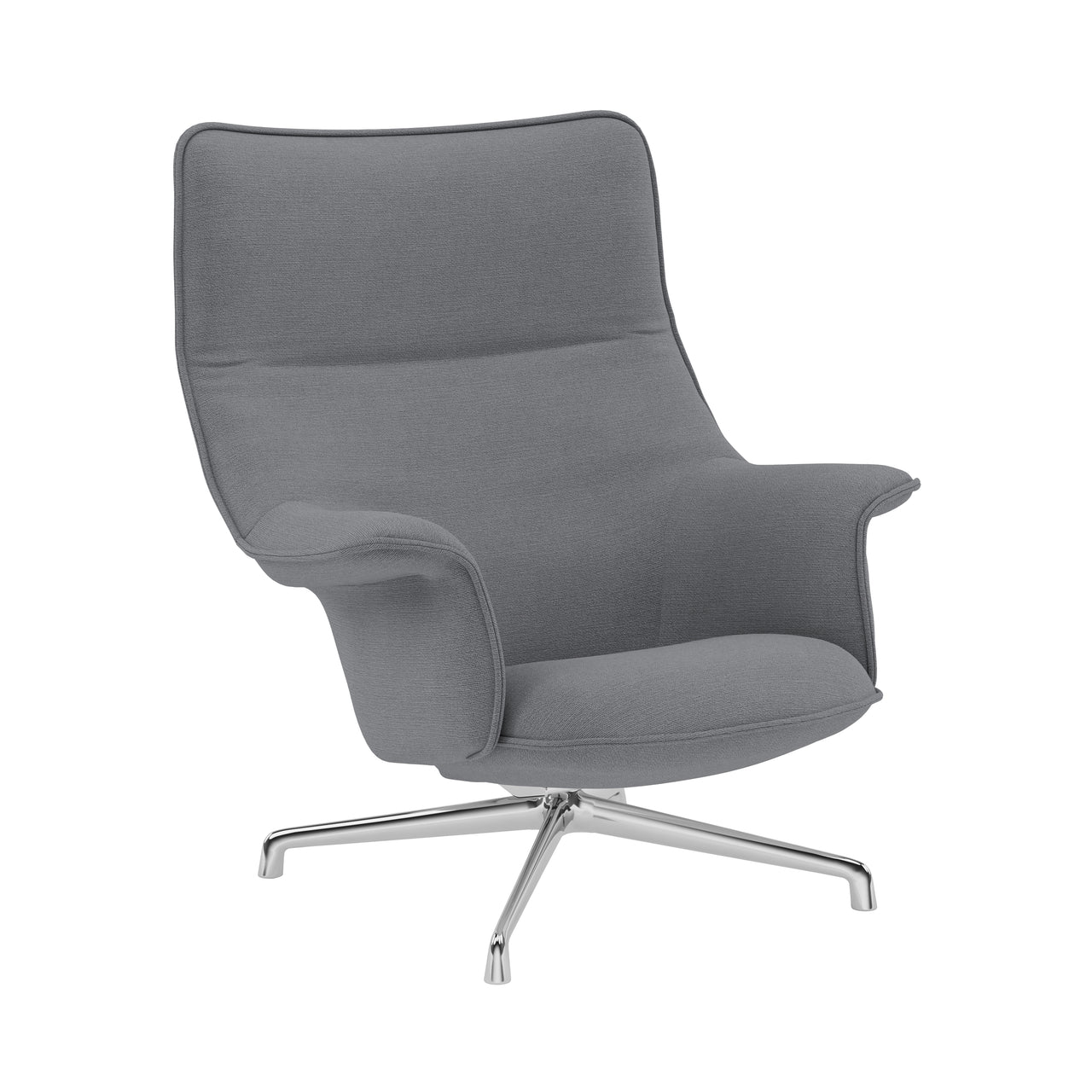 Doze Lounge Chair: Swivel Base + High + Chrome