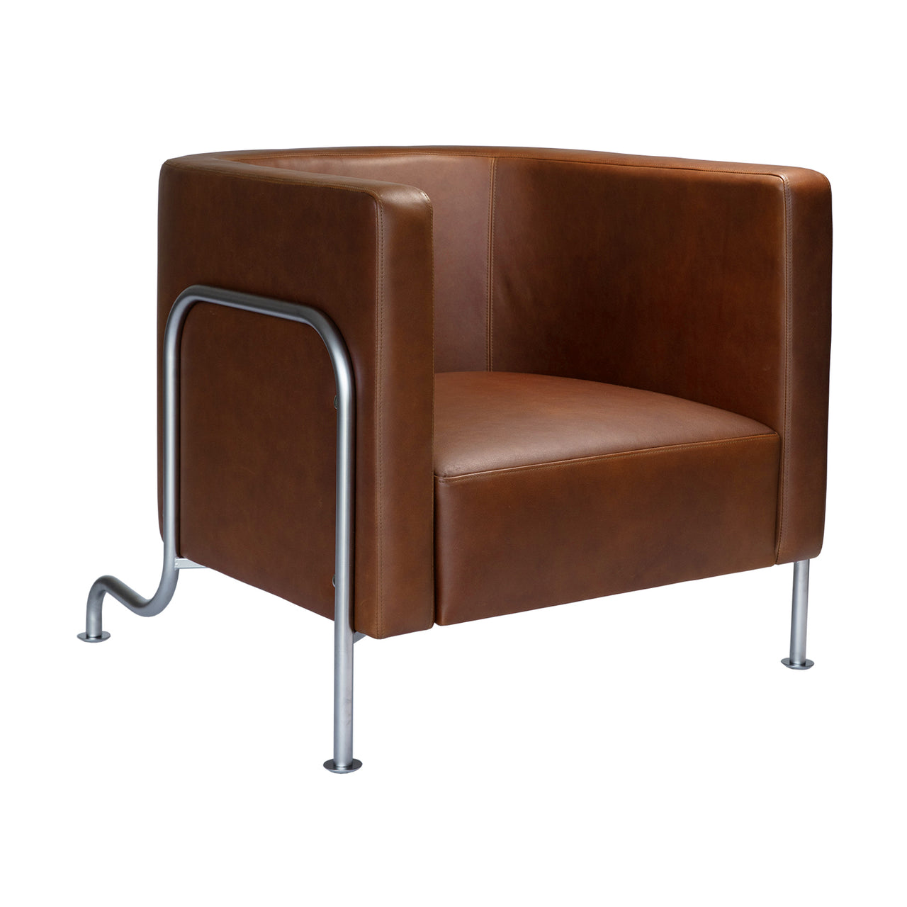 GA-2 Easy Chair: Chrome + Tarnsjo Leather Cognac