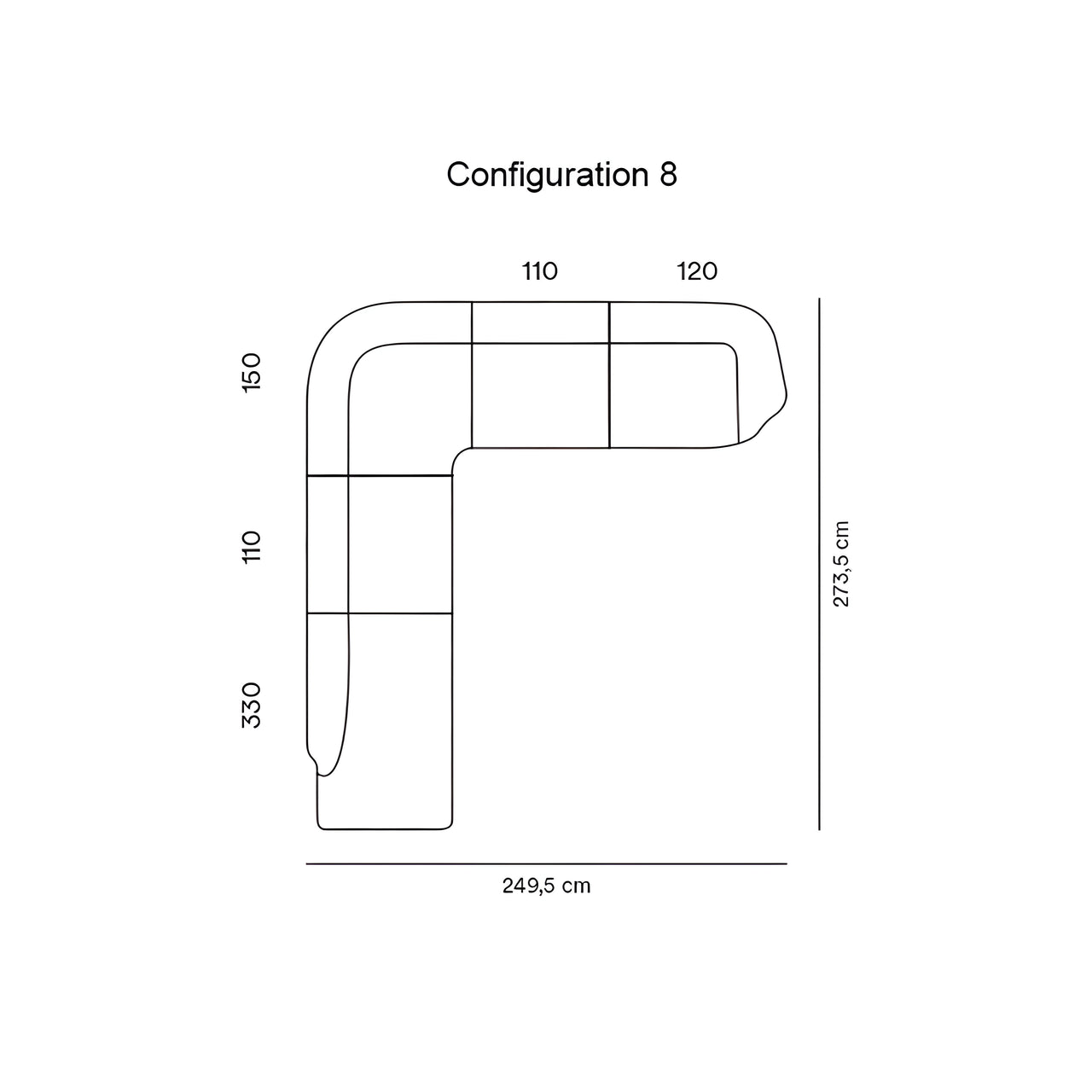 Sum Modular Sofa: Aluminum Base