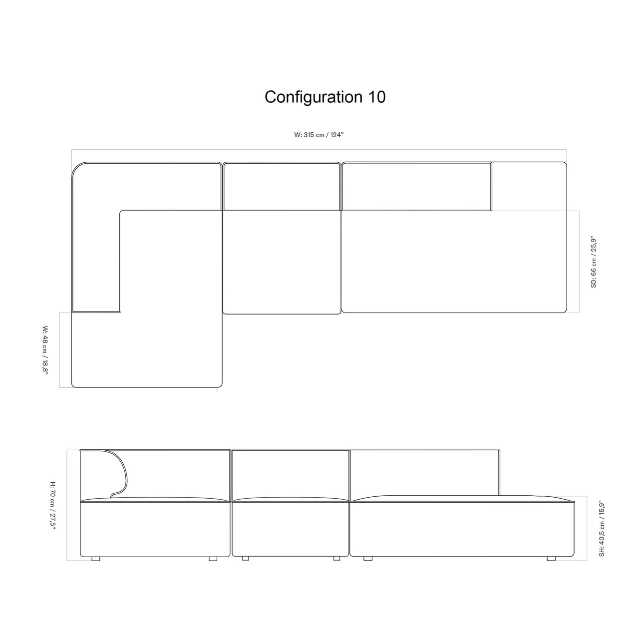 Eave 3 Seater Sofa: Large