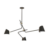 Hartau Triple Ceiling Lamp: Matte Black + Brass