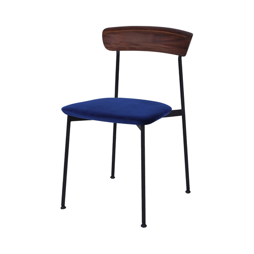 Crawford Dining Chair: Upholstered + Dark Brown Oak