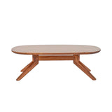 Cross Oval Coffee Table: Walnut