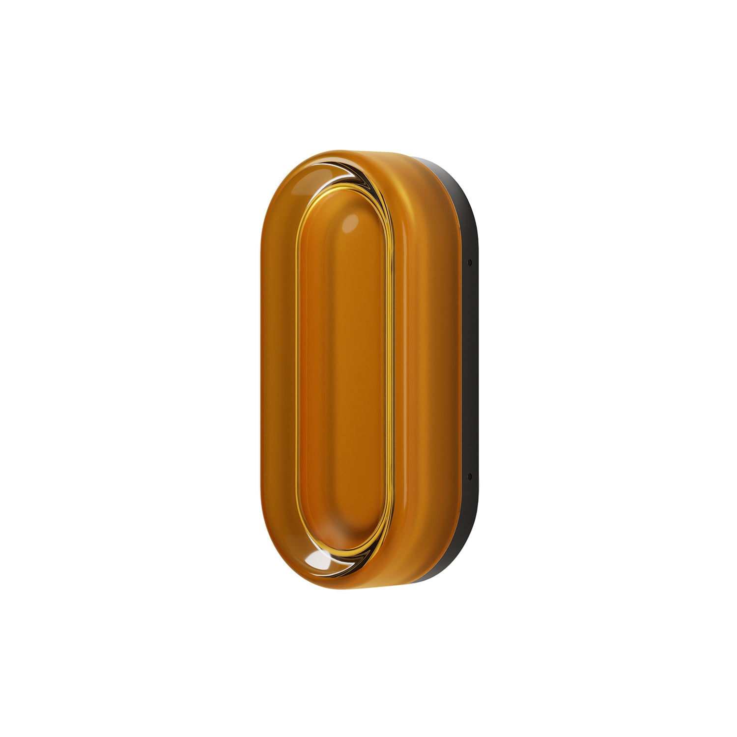 Dimple Dash Lamp: Amber Glass + Black Anodized Powder-Coated