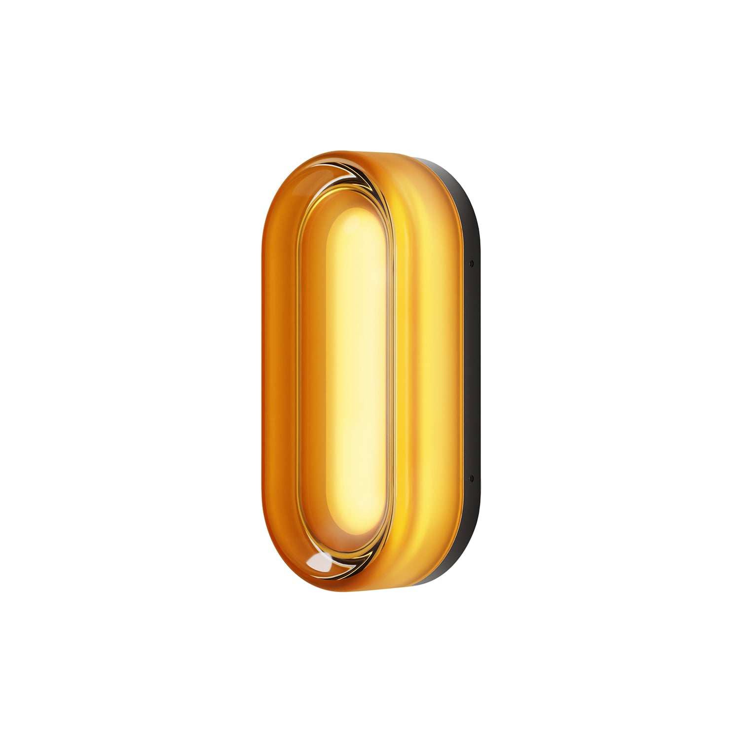 Dimple Dash Lamp: Amber Glass + Black Anodized Powder-Coated